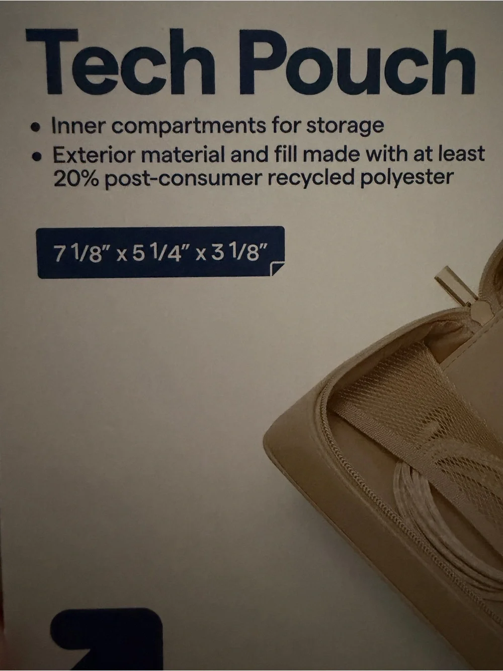 Up & Up Tech Pouch - Inner Compartments for storage- Tan